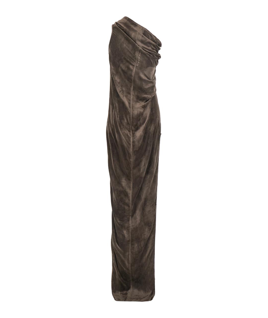 RICK OWENS Коричневое вискозное вечернее платье, фото 2