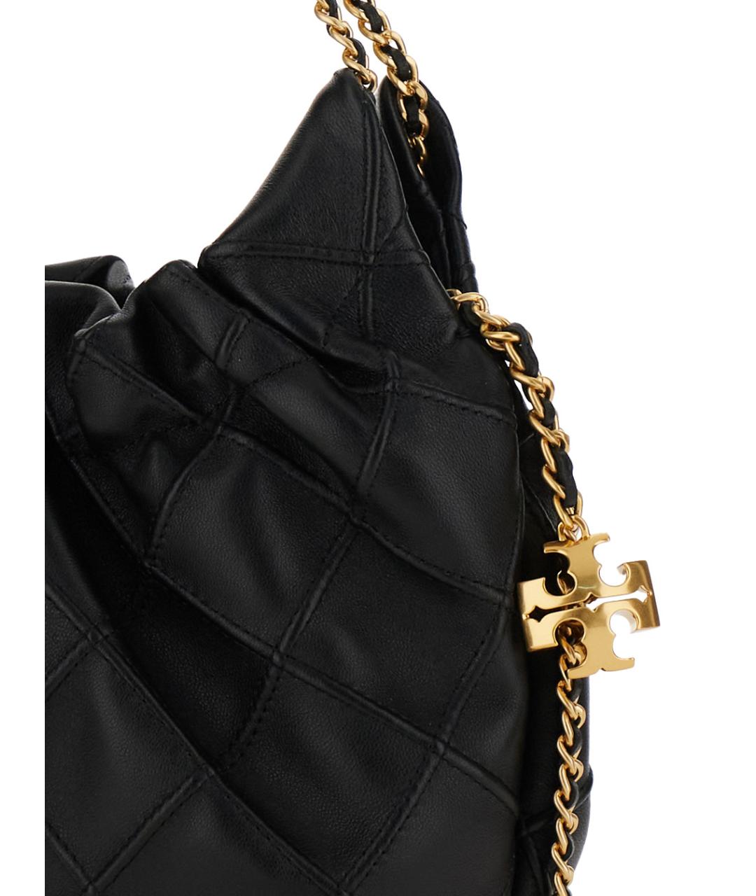 TORY BURCH Черная кожаная сумка через плечо, фото 3