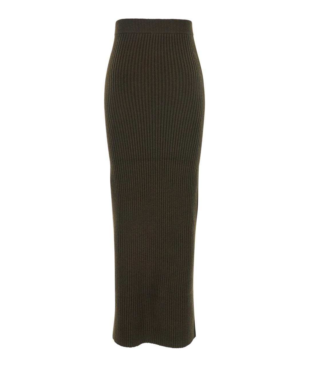 MAX MARA Зеленая хлопковая юбка макси, фото 2