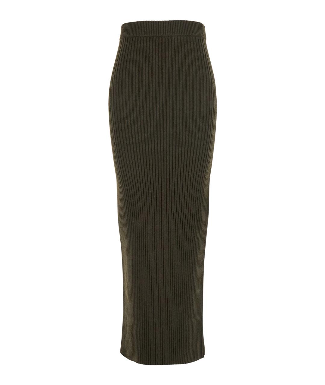 MAX MARA Зеленая хлопковая юбка макси, фото 1