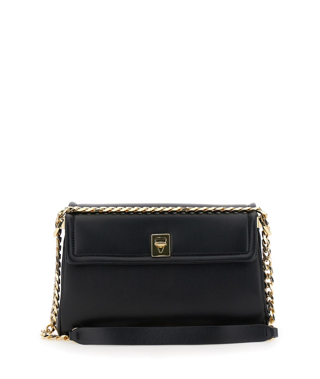 VALENTINO Черная кожаная сумка через плечо, фото 2