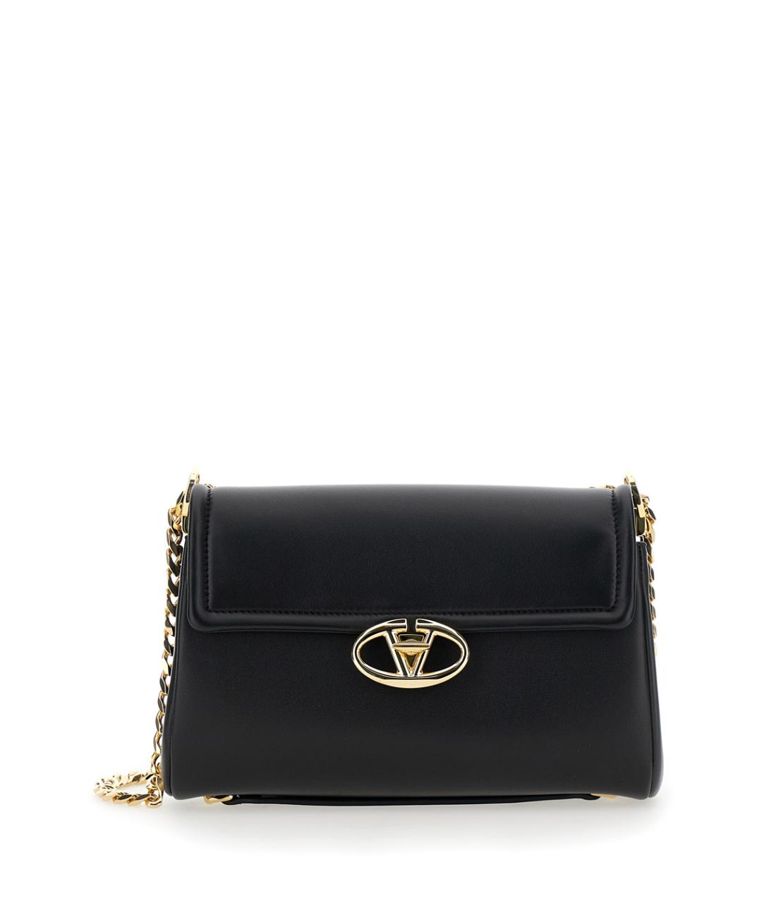 VALENTINO Черная кожаная сумка через плечо, фото 1
