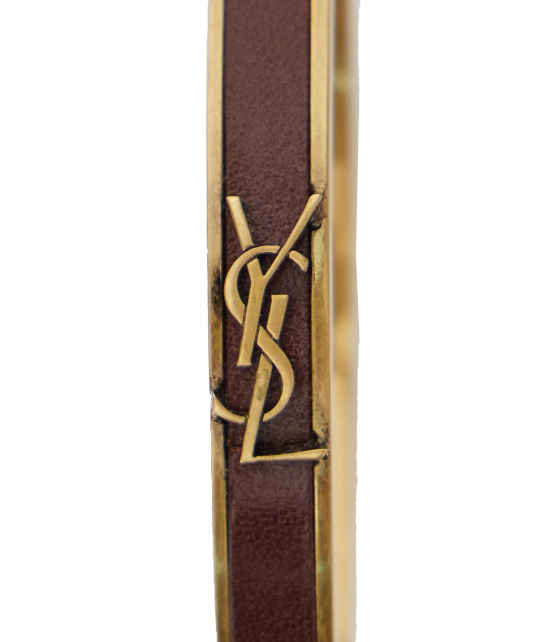 SAINT LAURENT Коричневый металлический браслет, фото 3