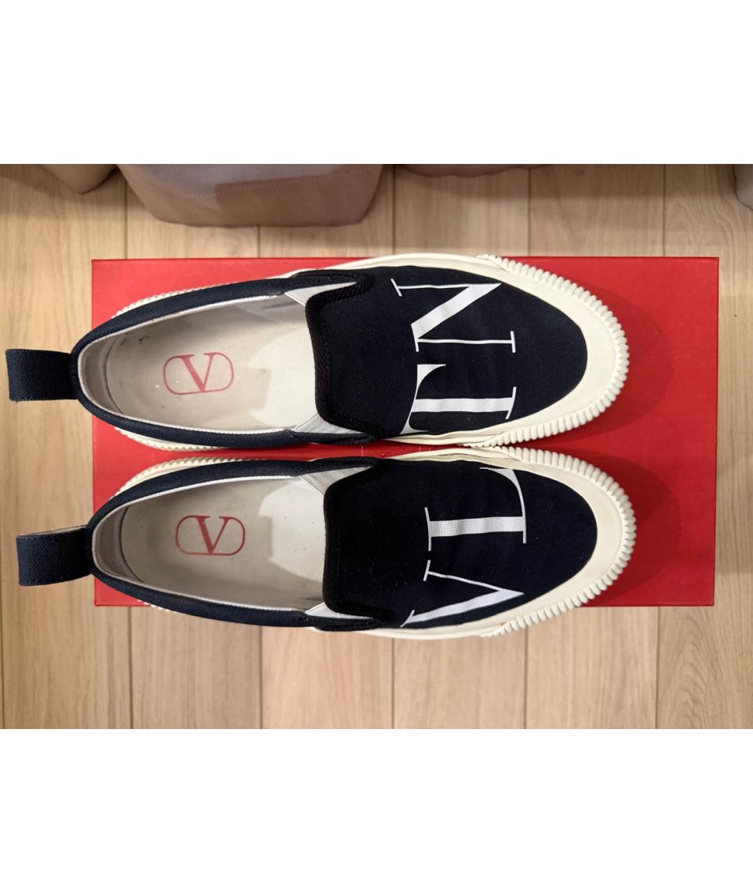 VALENTINO Черные текстильные слипоны, фото 3