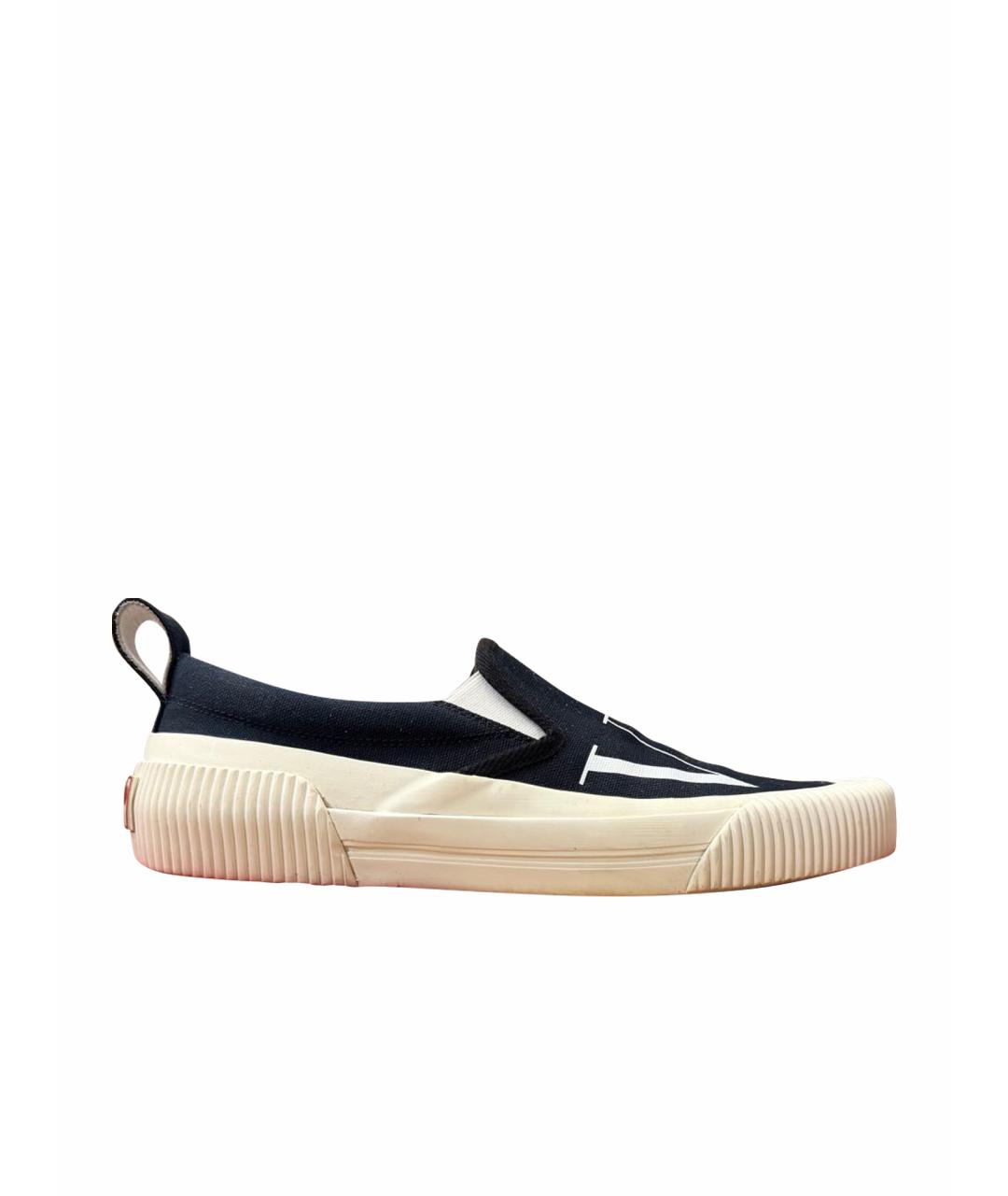 VALENTINO Черные текстильные слипоны, фото 1