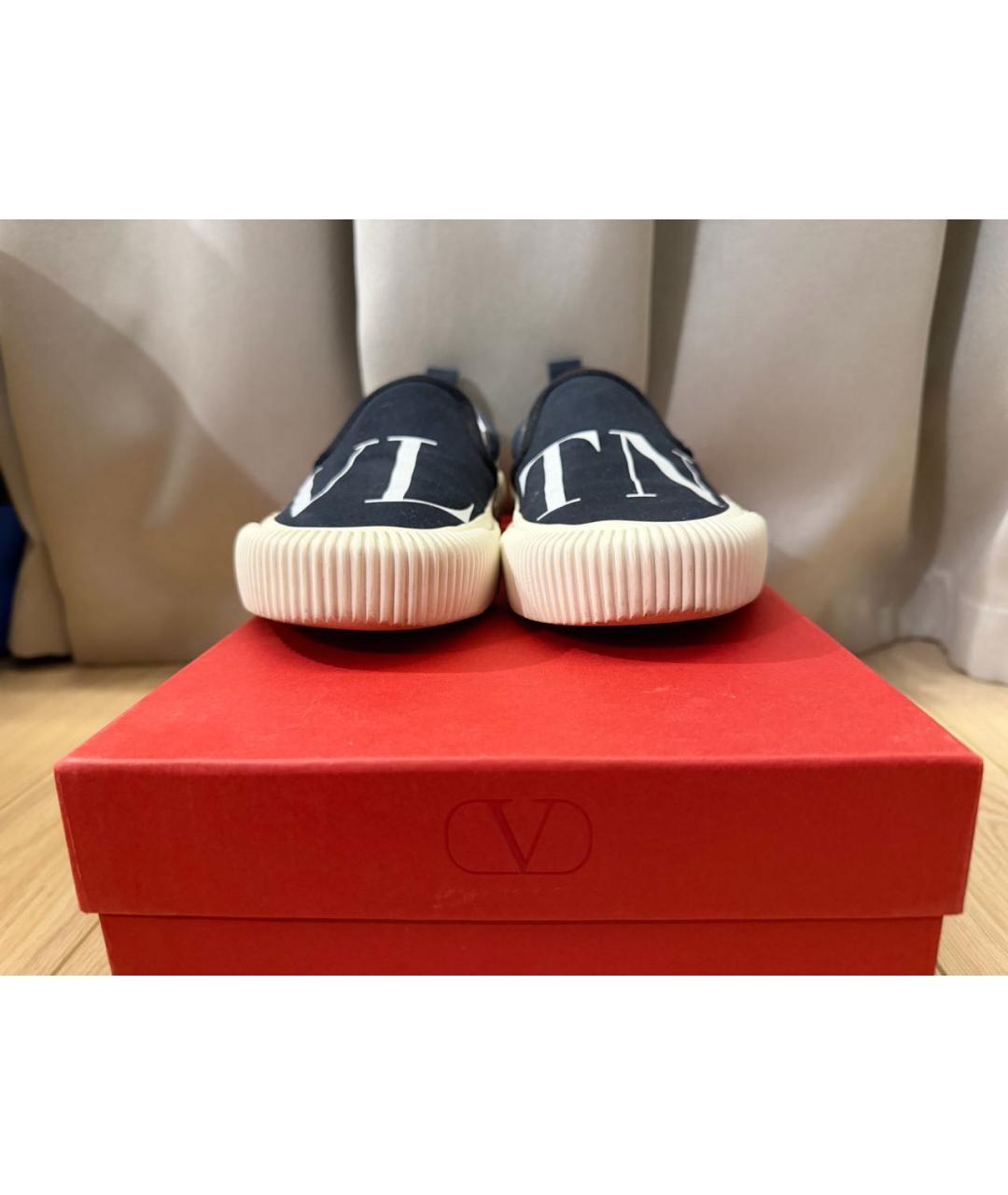 VALENTINO Черные текстильные слипоны, фото 2