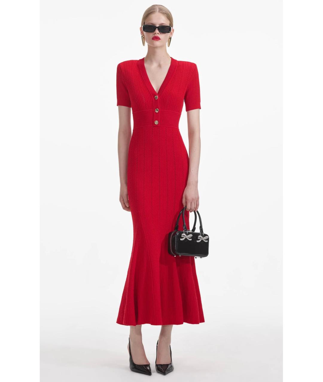 SELF-PORTRAIT Красное коктейльное платье, фото 2