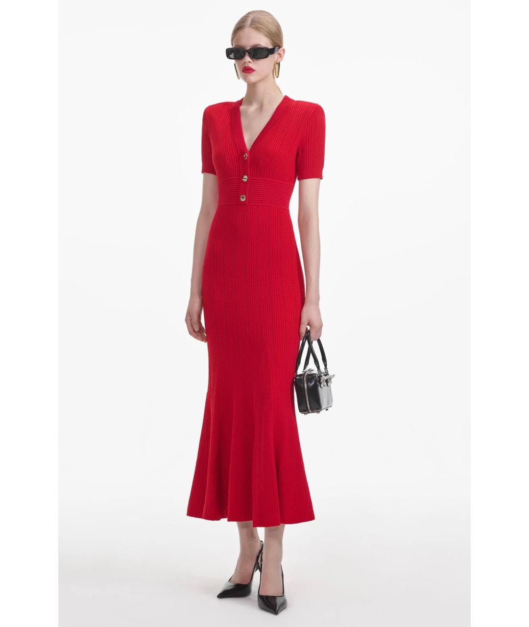 SELF-PORTRAIT Красное коктейльное платье, фото 3