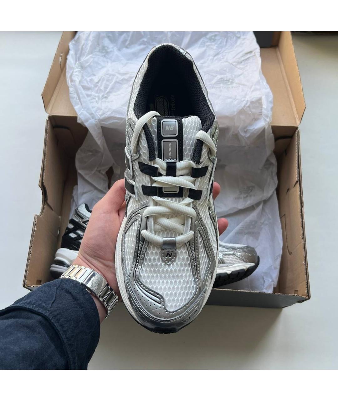 NEW BALANCE Белые текстильные низкие кроссовки / кеды, фото 4