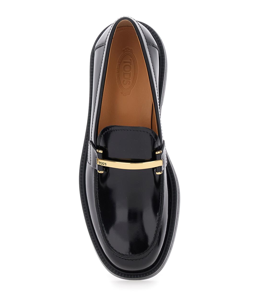 TOD'S Черные кожаные лоферы, фото 4