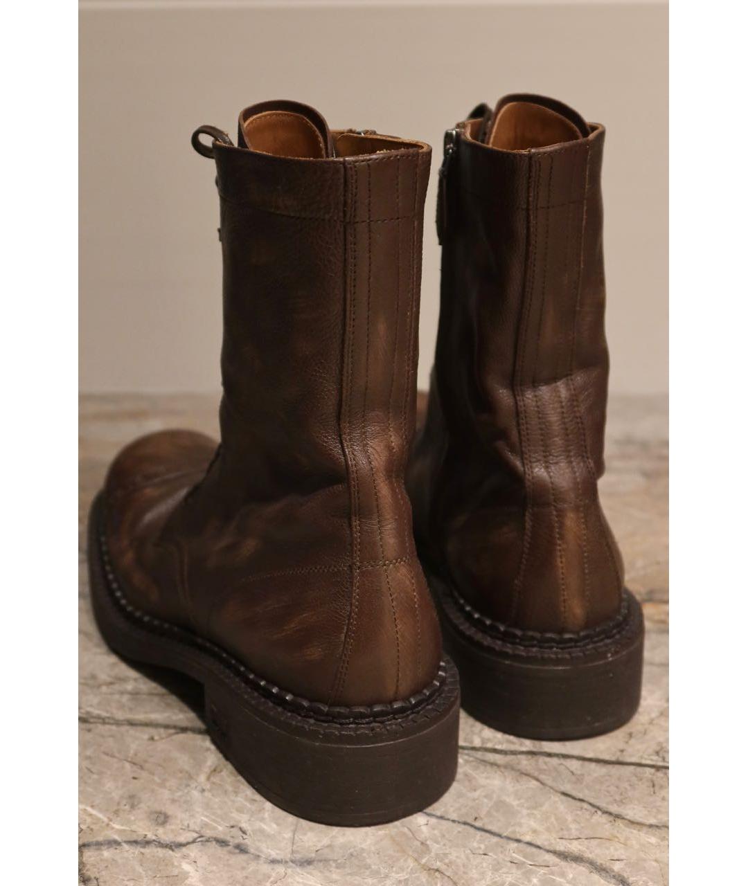 MIU MIU Коричневые кожаные ботинки, фото 4
