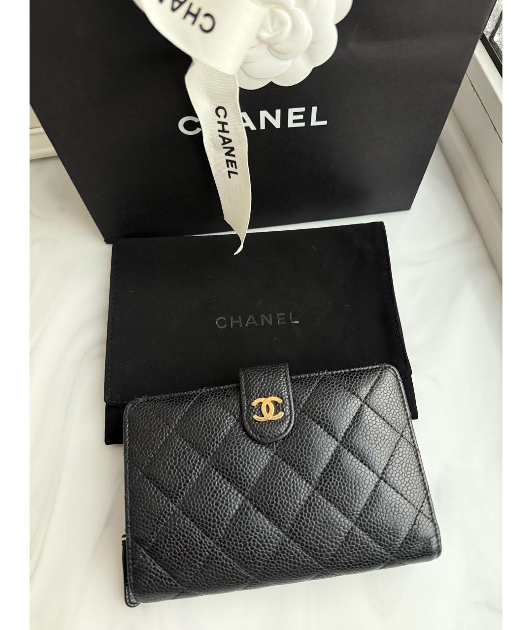 CHANEL Черный кожаный кошелек, фото 8