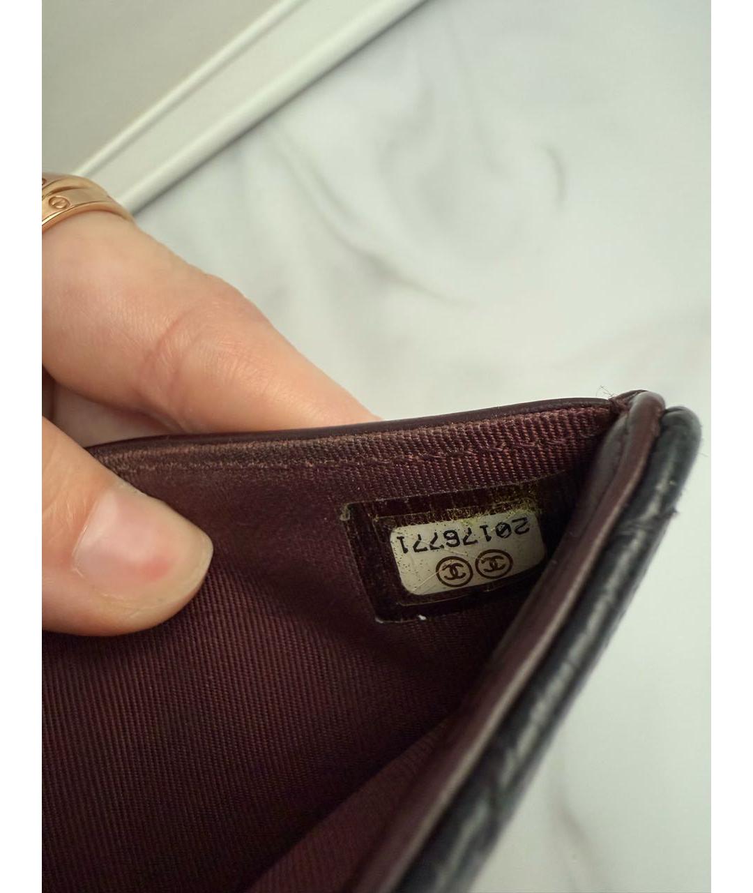 CHANEL Черный кожаный кошелек, фото 6