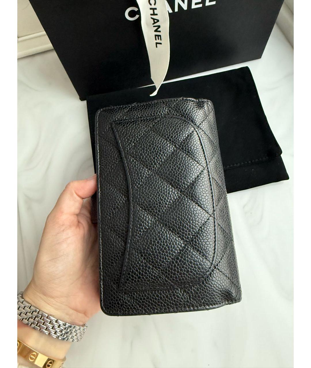 CHANEL Черный кожаный кошелек, фото 2