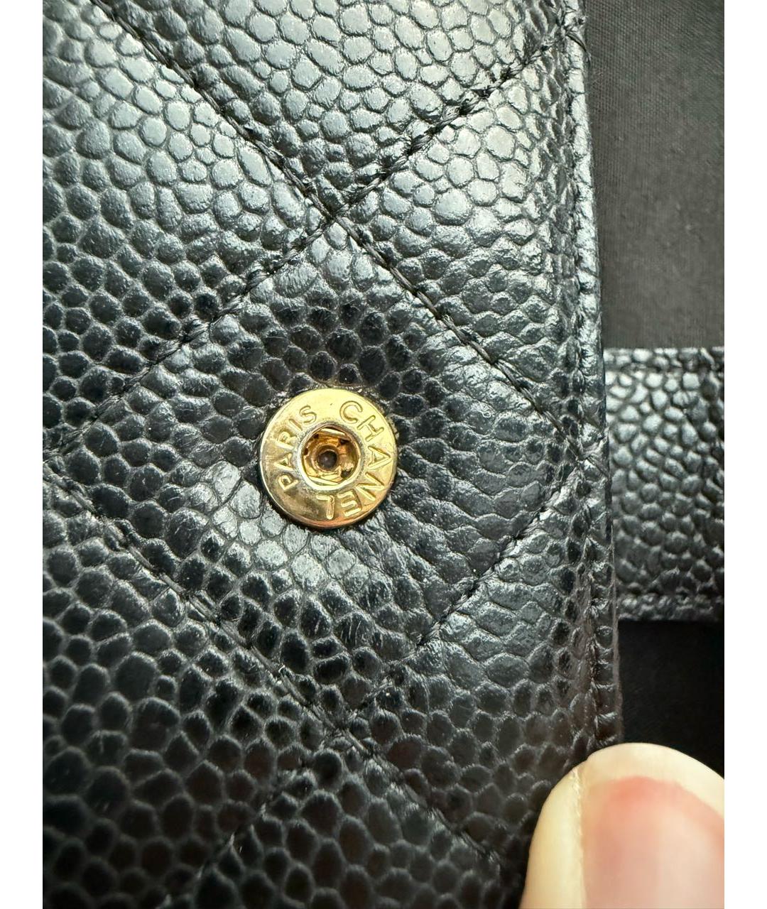 CHANEL Черный кожаный кошелек, фото 7