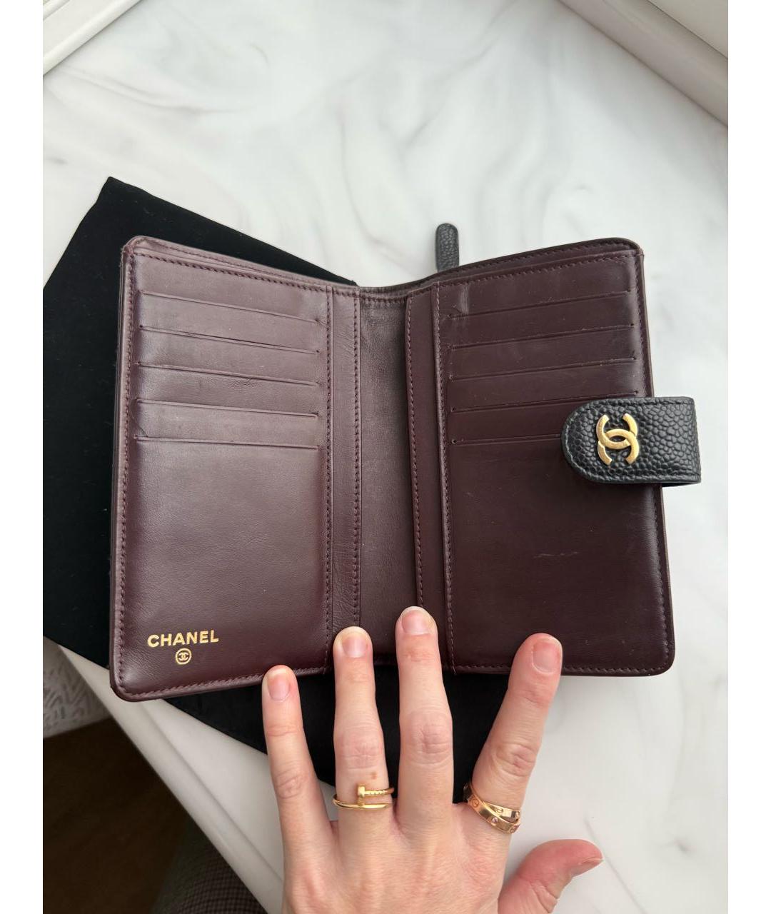 CHANEL Черный кожаный кошелек, фото 5