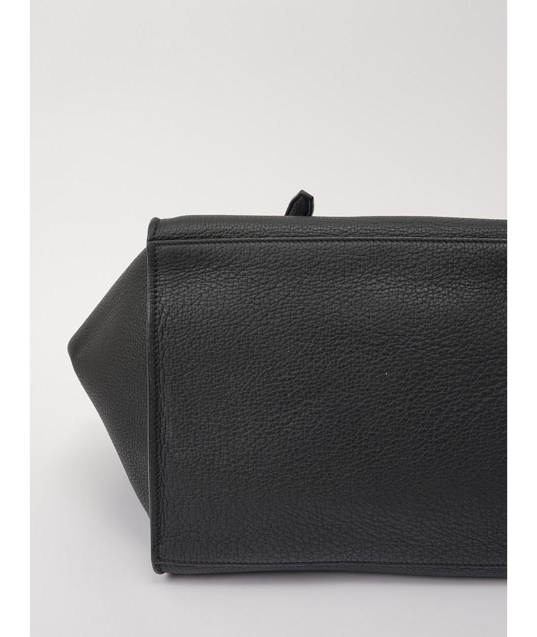 CELINE Черная кожаная сумка с короткими ручками, фото 6