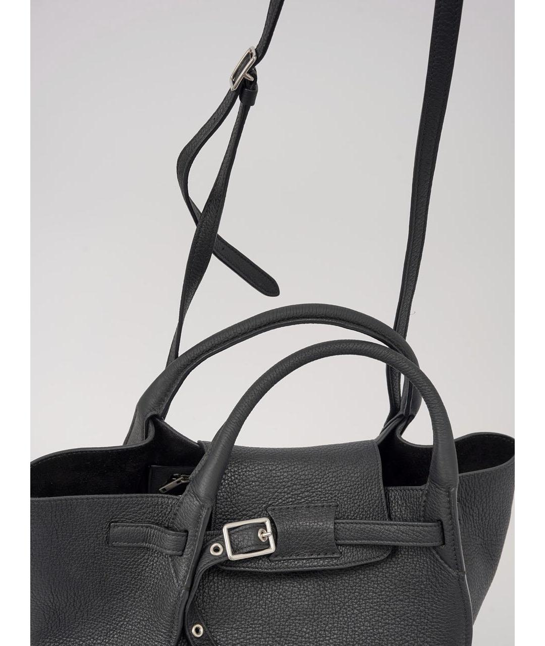 CELINE Черная кожаная сумка с короткими ручками, фото 4