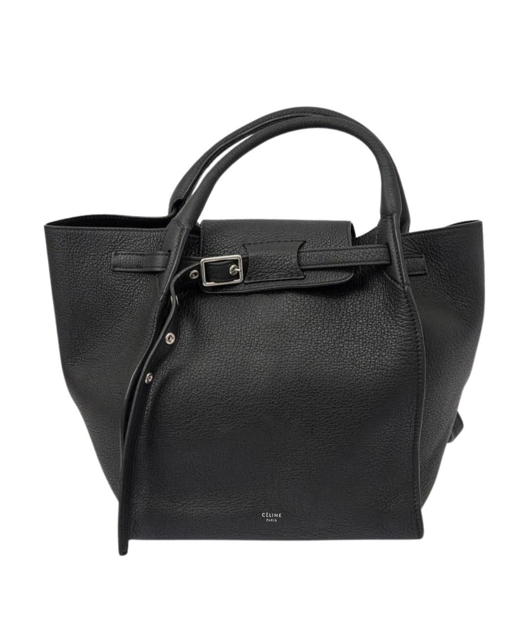 CELINE Черная кожаная сумка с короткими ручками, фото 1