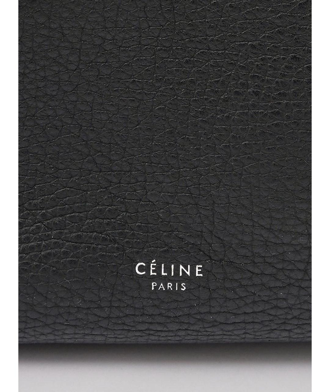CELINE Черная кожаная сумка с короткими ручками, фото 5