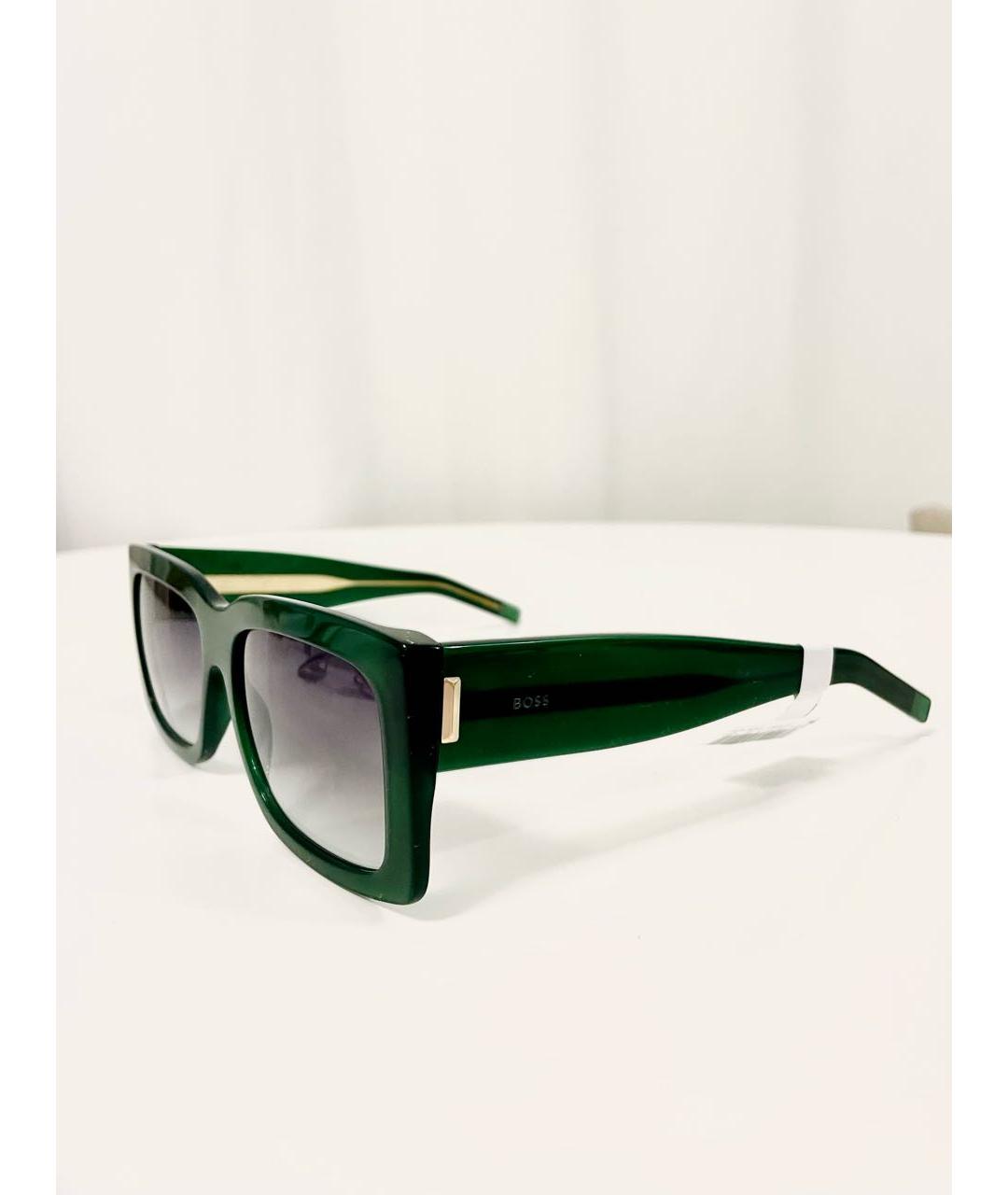 HUGO BOSS Зеленые пластиковые солнцезащитные очки, фото 8