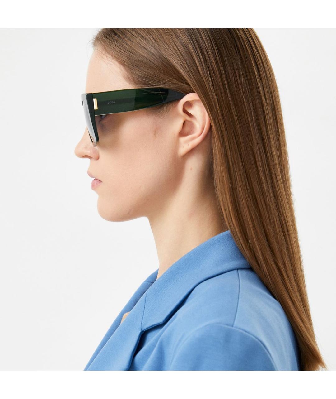 HUGO BOSS Зеленые пластиковые солнцезащитные очки, фото 6