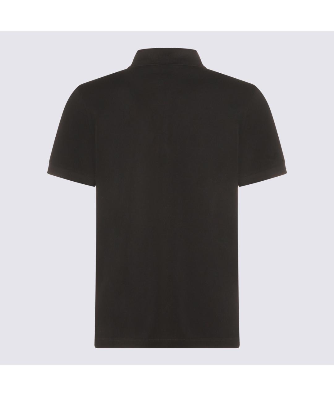 FENDI Черное хлопковое поло с коротким рукавом, фото 2