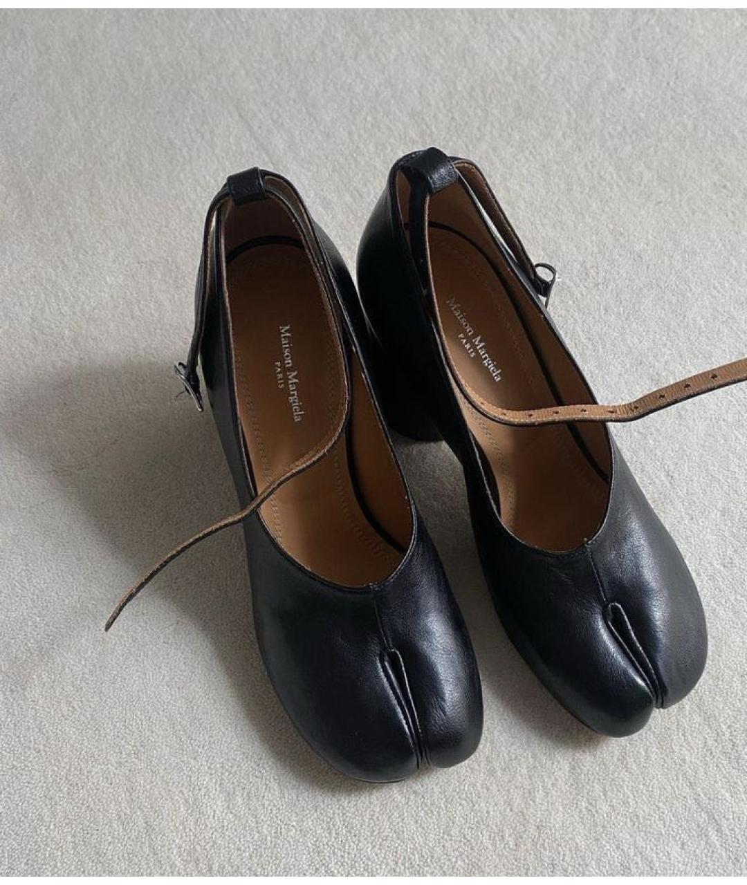 MAISON MARGIELA Черные кожаные туфли, фото 5
