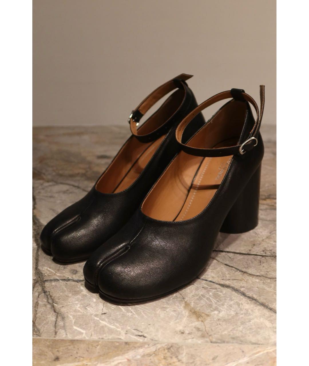 MAISON MARGIELA Черные кожаные туфли, фото 2