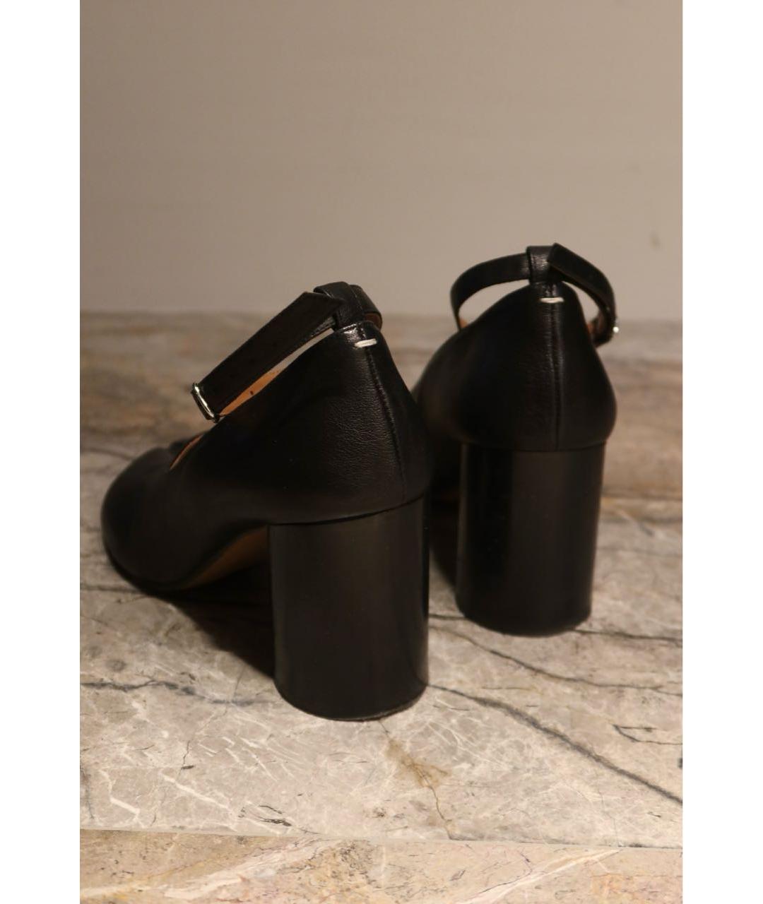 MAISON MARGIELA Черные кожаные туфли, фото 4