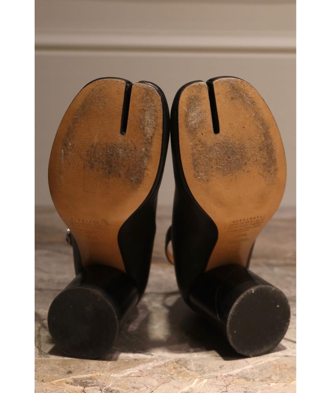 MAISON MARGIELA Черные кожаные туфли, фото 6