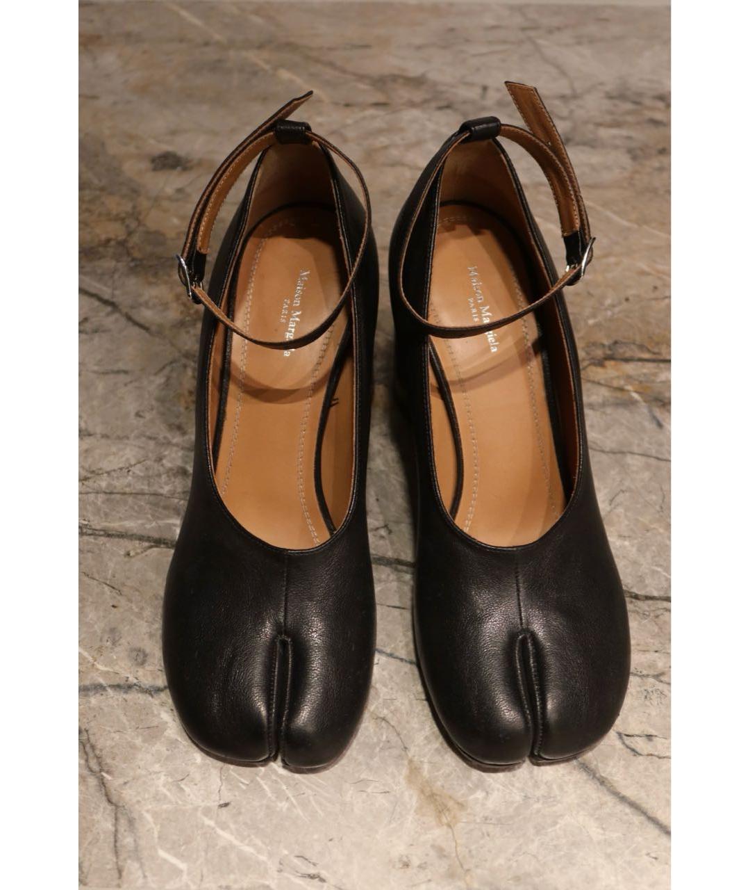 MAISON MARGIELA Черные кожаные туфли, фото 3