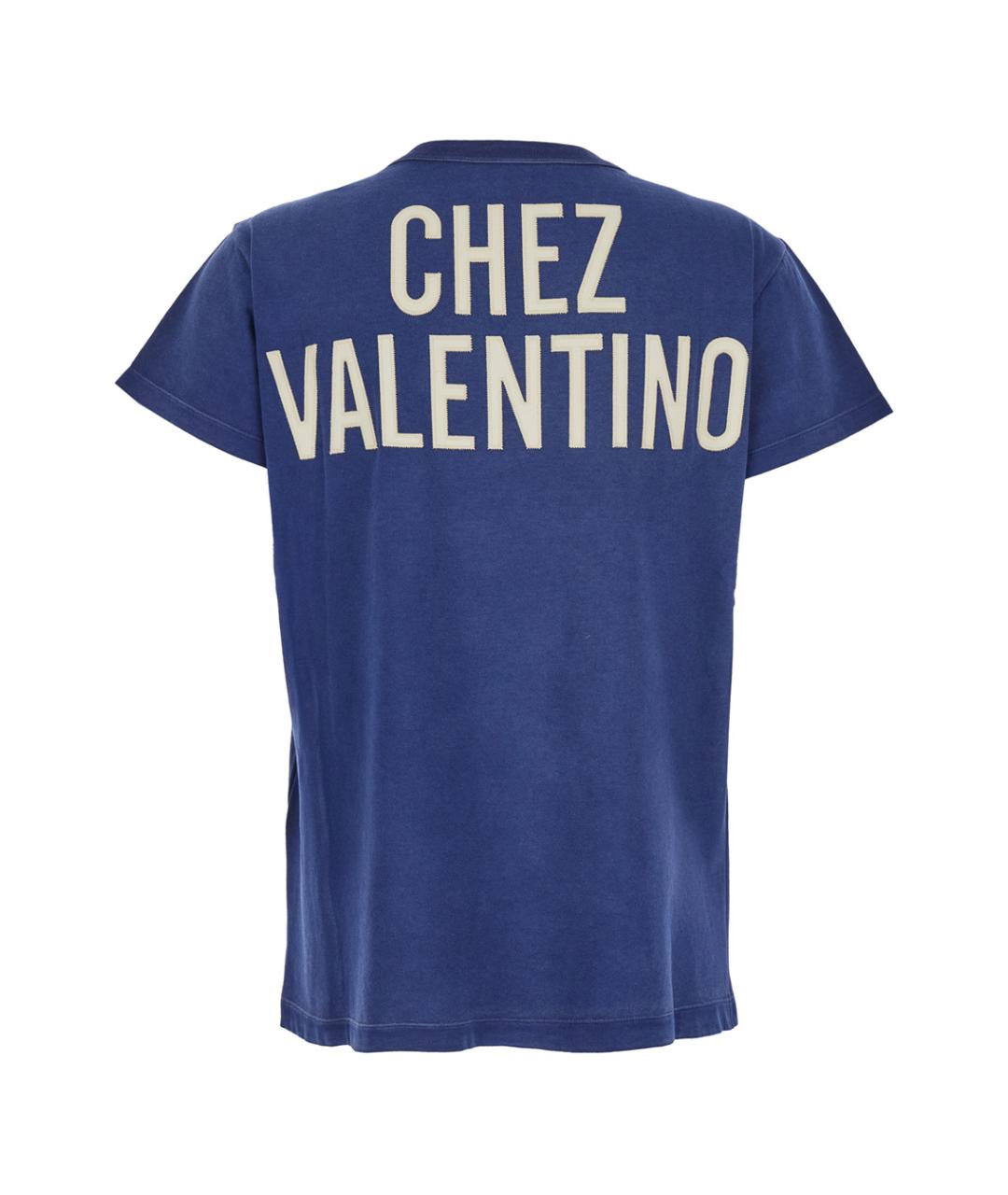 VALENTINO Синяя хлопковая футболка, фото 3