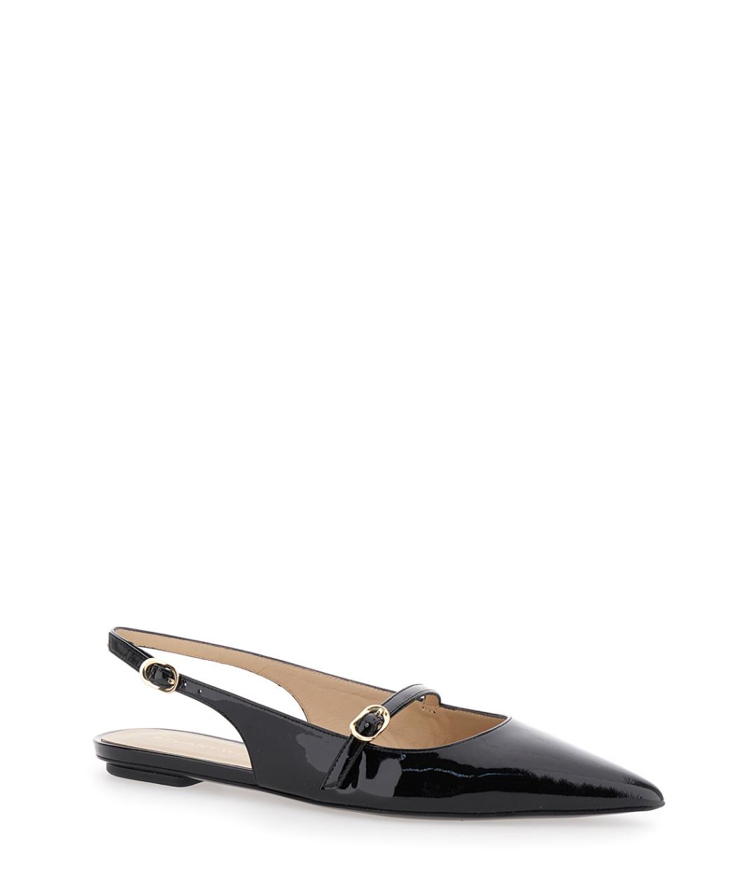 STUART WEITZMAN Черные балетки из лакированной кожи, фото 2