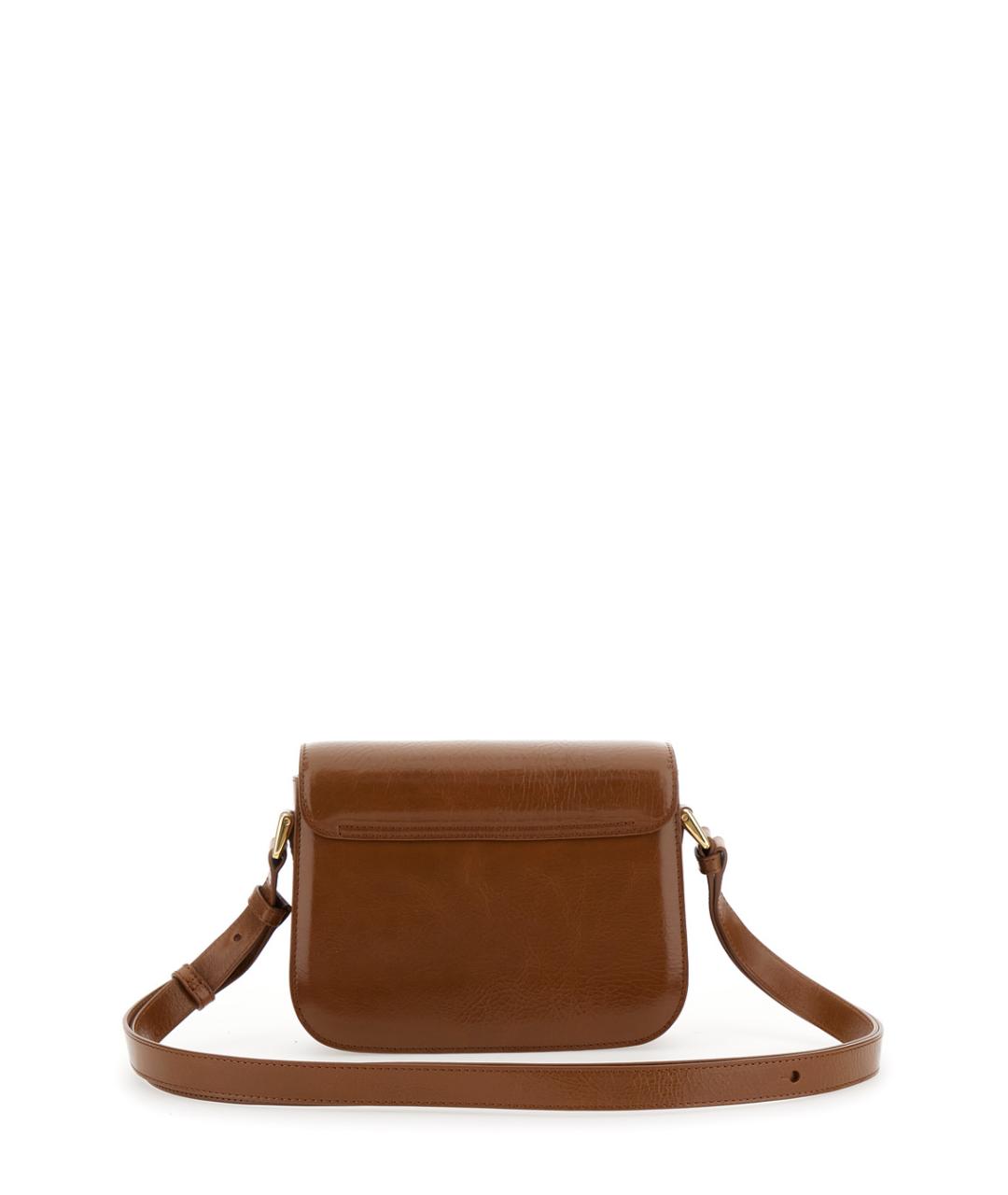 A.P.C. Коричневая кожаная сумка через плечо, фото 2