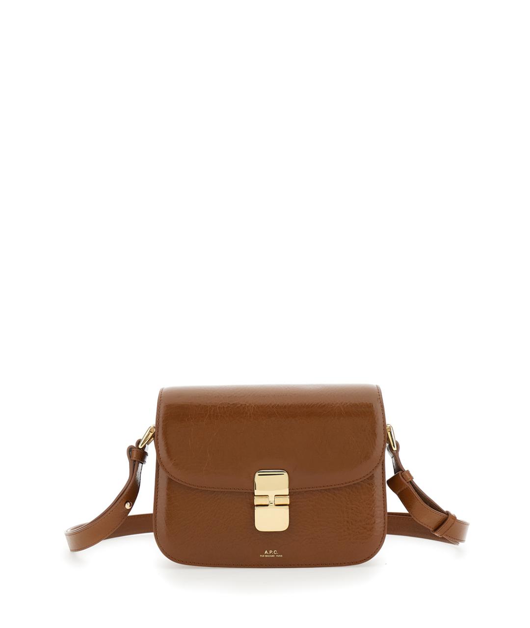 A.P.C. Коричневая кожаная сумка через плечо, фото 1