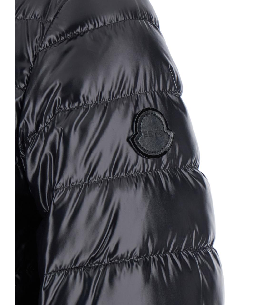 MONCLER Черный полиамидовый пуховик, фото 3
