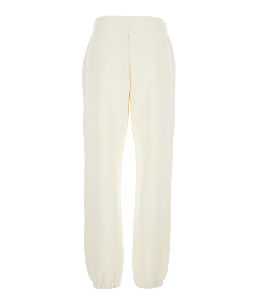 MONCLER Белые хлопко-эластановые прямые брюки, фото 2