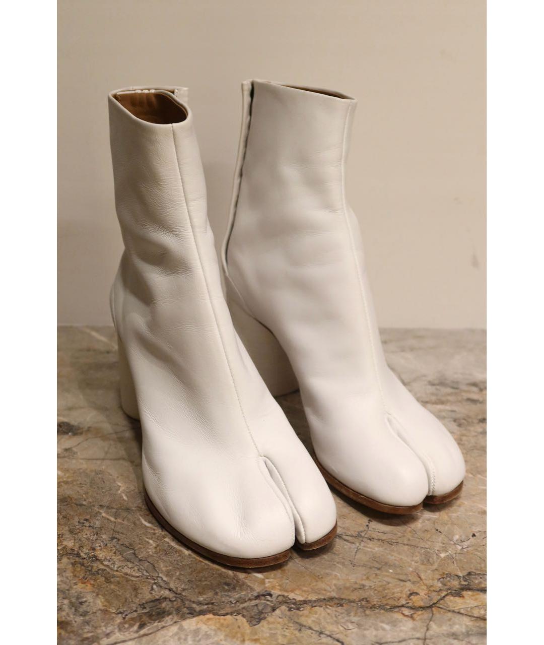 MAISON MARGIELA Белые кожаные ботинки, фото 3