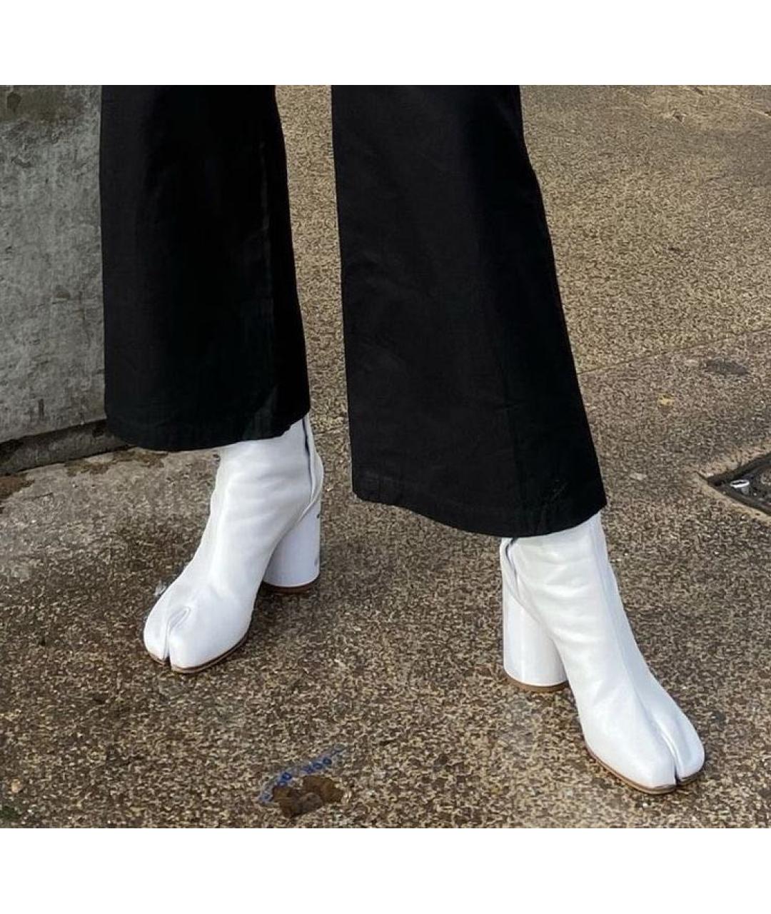 MAISON MARGIELA Белые кожаные ботинки, фото 5