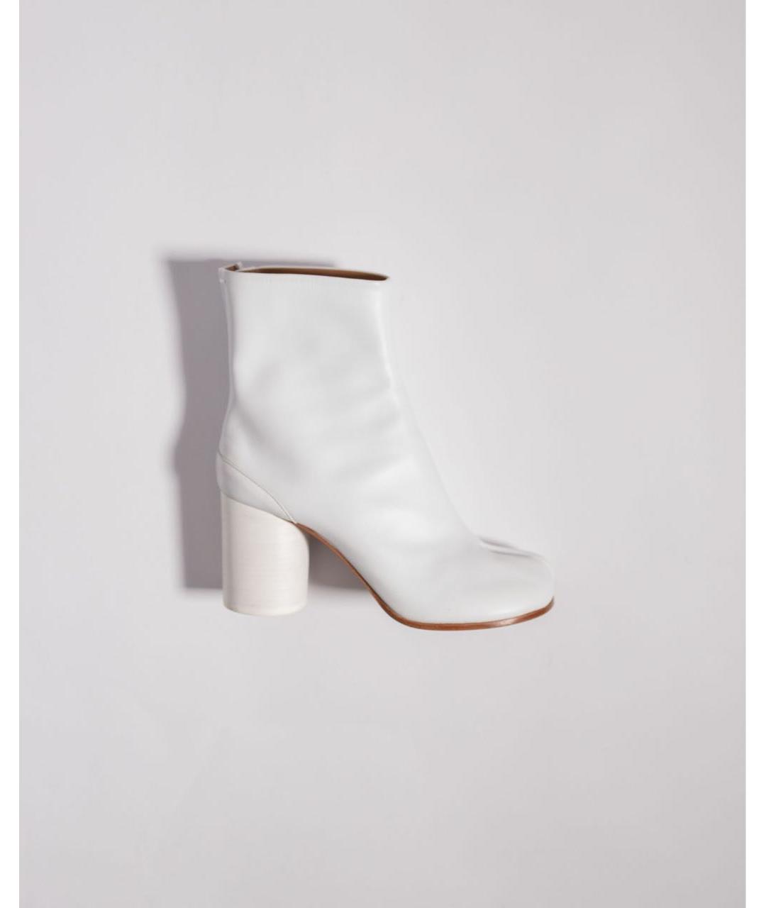 MAISON MARGIELA Белые кожаные ботинки, фото 8