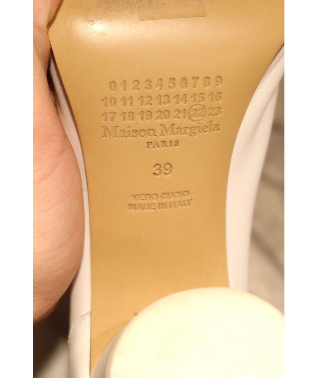 MAISON MARGIELA Белые кожаные ботинки, фото 6