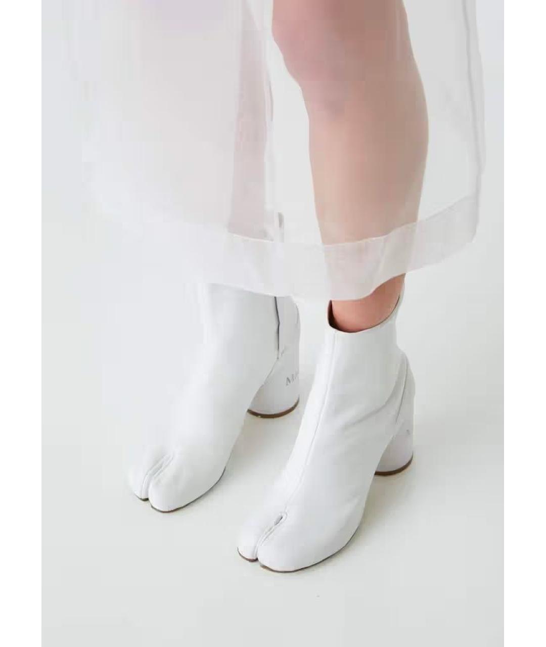MAISON MARGIELA Белые кожаные ботинки, фото 7