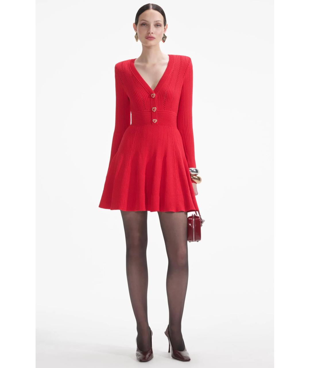 SELF-PORTRAIT Красное коктейльное платье, фото 2