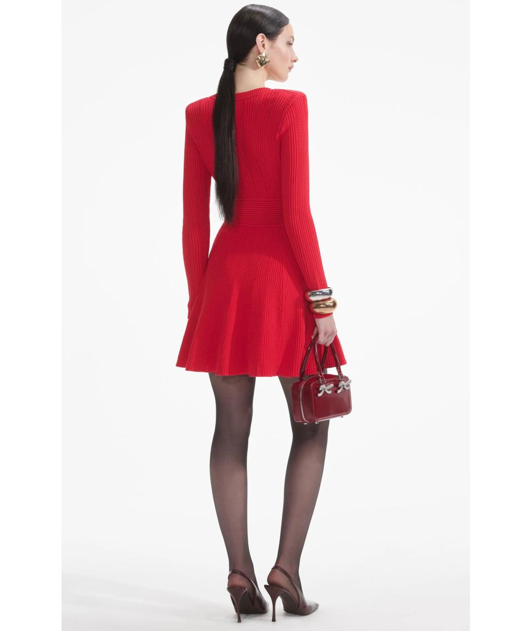 SELF-PORTRAIT Красное коктейльное платье, фото 4