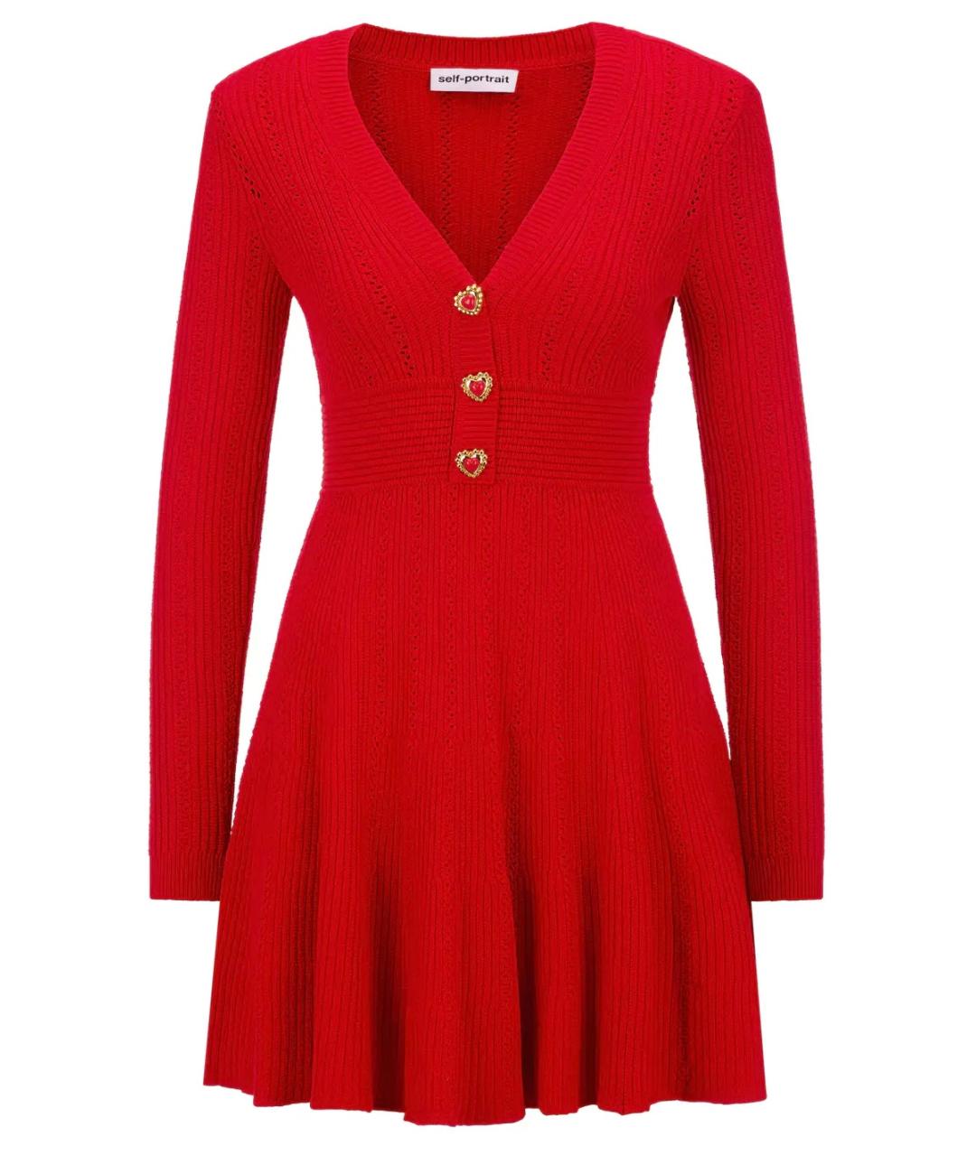 SELF-PORTRAIT Красное коктейльное платье, фото 1