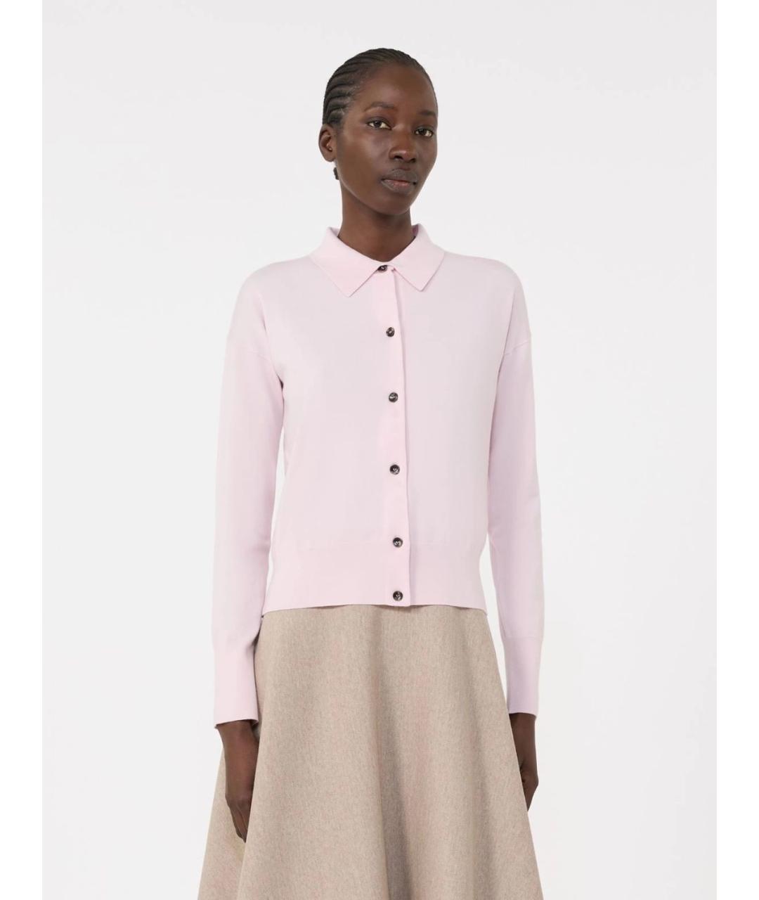 MAX MARA Розовый шерстяной кардиган, фото 3