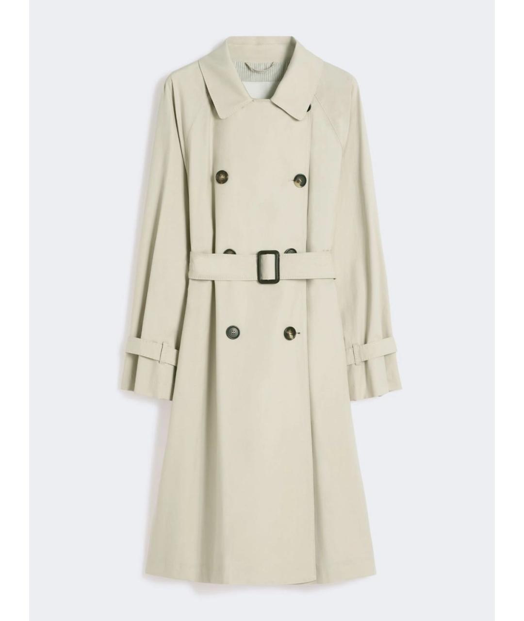 MAX MARA Бежевый хлопковый тренч/плащ, фото 5