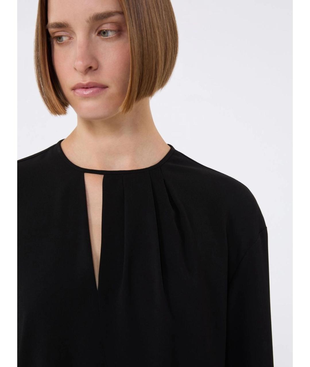 MAX MARA STUDIO Черная ацетатная блузы, фото 5