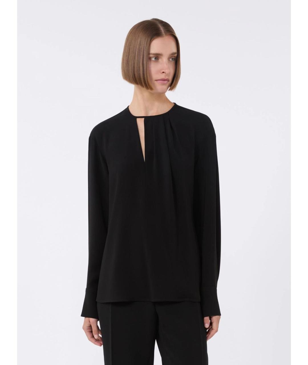 MAX MARA STUDIO Черная ацетатная блузы, фото 3